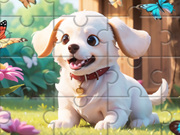 Jigsaw Puzzle: Dog In Garden